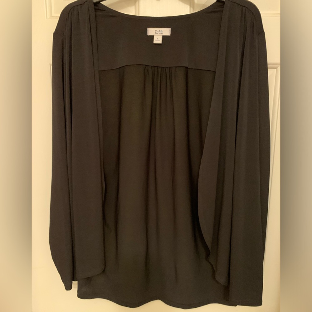 Black open front cardigan Croft & Barrow NWT size Large